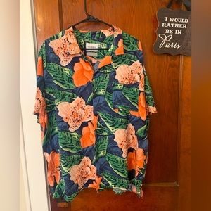 Goodfellow & Co Hawaiian Tropical Floral Button Down Short Sleeve Shirt